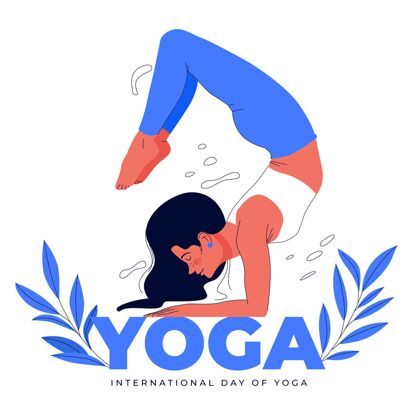 专注手绘国际瑜伽日插图精神实践放松庆典