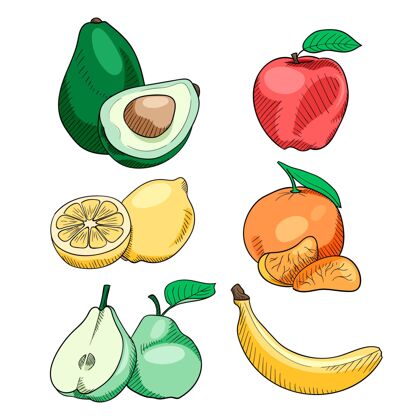 美味手绘水果系列食品水果收集