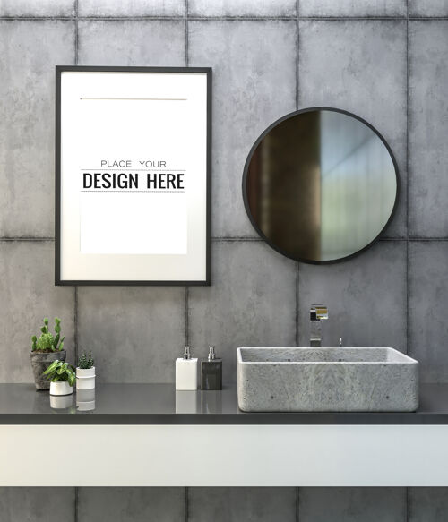 墙浴室内部海报框架模型框架3d墙图片