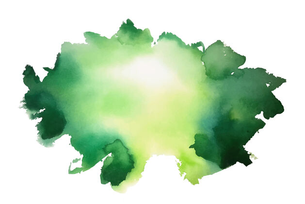 水彩抽象绿色水彩染色纹理背景飞溅阴影纹理