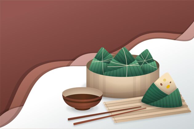 中国梯度龙舟的粽子背景中国节日节日