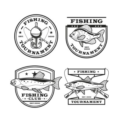收集详细的老式钓鱼徽章收集竞争鱼比赛