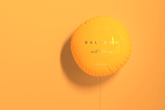 圆形橙色气球模型最小光泽Psd