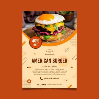 印刷品美国食品海报模板海报模板汉堡食物