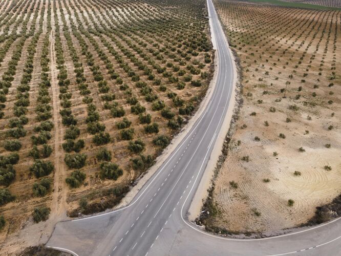 道路鸟瞰自然风光自然风景全景