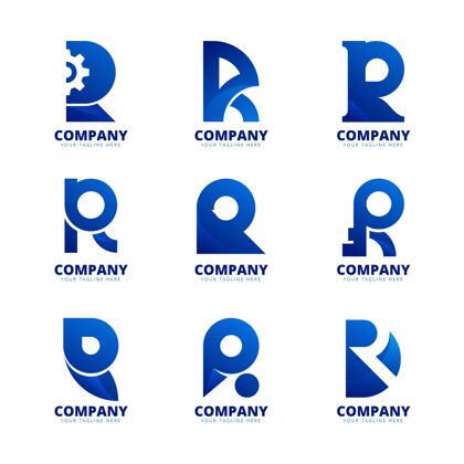字母r渐变r标志系列徽标设计渐变徽标分类