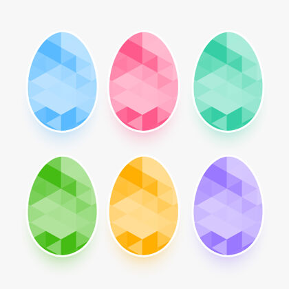 鸡蛋一套宝石风格的复活节彩蛋问候兔子逾越节