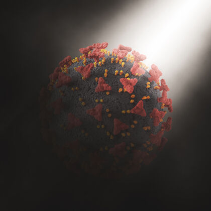 3d一个抽象背景的三维渲染与covid19病毒细胞遗传学呼吸显微镜