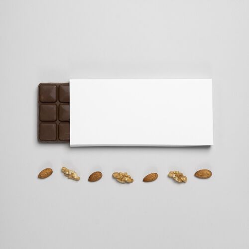 标签巧克力包装模型巧克力棒标签模型俯视图