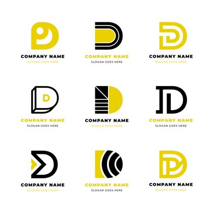 Corporate平面设计不同的d标志集标识D标识企业标识