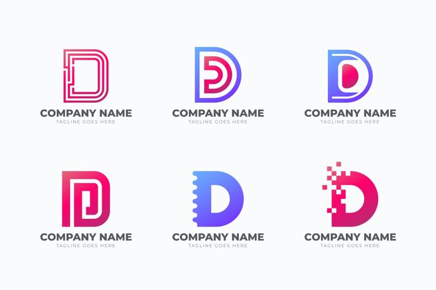 Business一套不同的渐变d标志LogoCorporate品牌