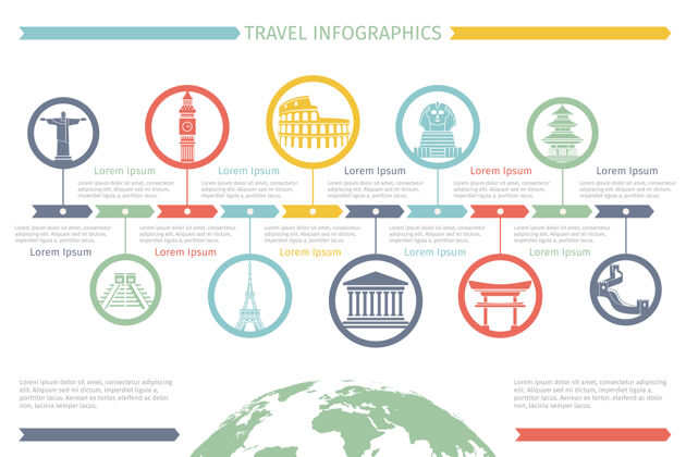 地图旅游信息图形元素地标旅游平面