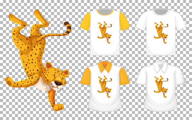 predary标志豹子在跳舞的立场卡通人物与透明背景上的衬衫多种类型YoungliveKids