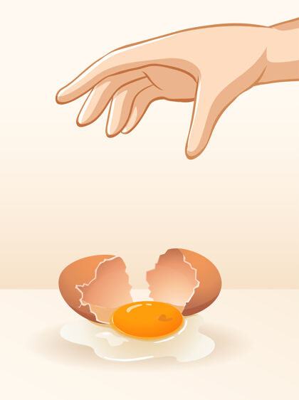 物理重力实验用手扔鸡蛋背景打破卡通