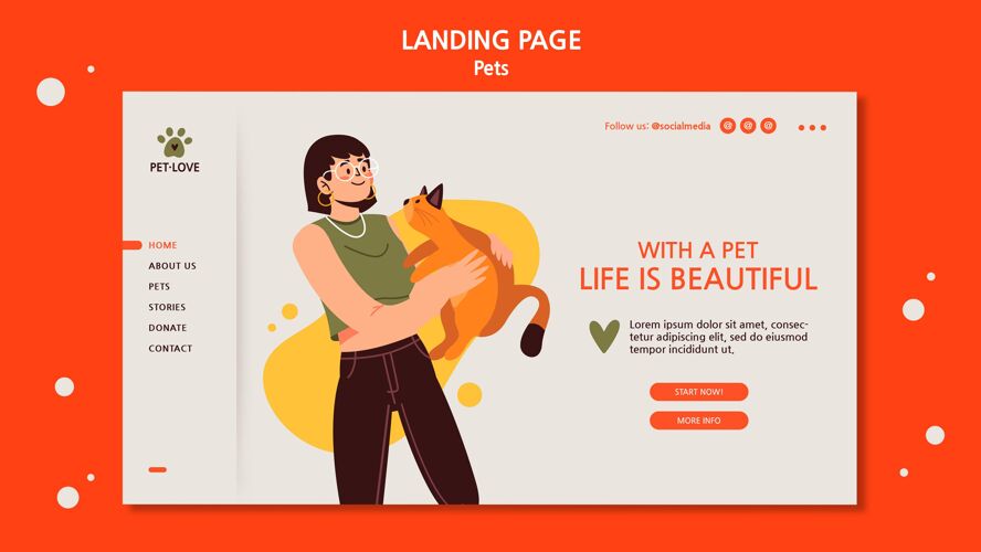 宠物收养采用宠物登录页网页模板动物收容所登陆页