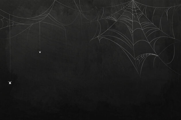 十月黑底蜘蛛网元素模板万圣节节日季节