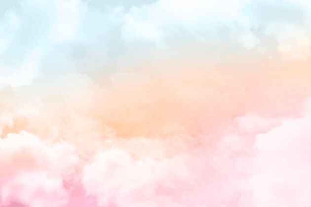 粉彩手绘水彩粉彩天空背景水彩粉彩天空水彩背景