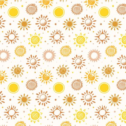 彩色背景手绘太阳图案太阳背景墙纸图案