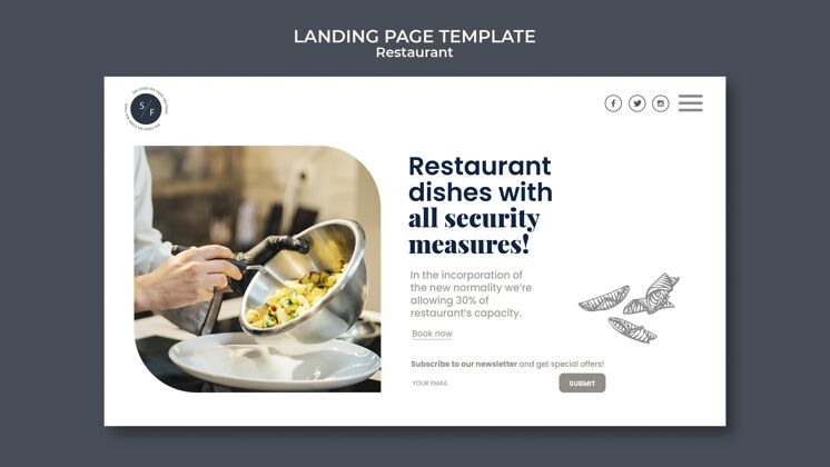 烹饪餐厅业务登录页模板美食膳食网页模板