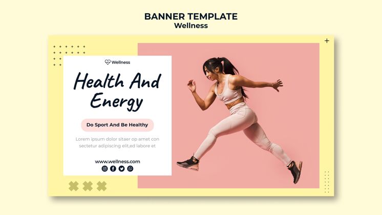 网页模板横幅模板健康和幸福的女人做健身健身健康健康的生活方式