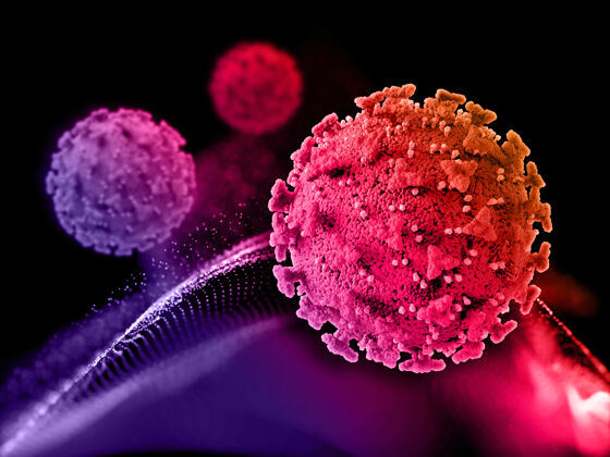 细胞covid19病毒细胞的3d渲染3d渲染显微镜