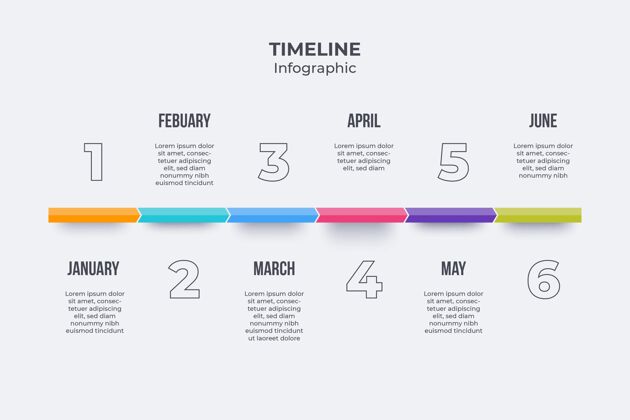 平面设计时间线信息图模板平面图表信息图信息