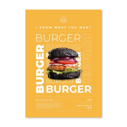 美国食品美国食品海报模板与汉堡照片食品营养现成的印刷品
