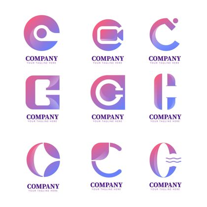 Corporate渐变c标志模板集合Logo模板identityBrand