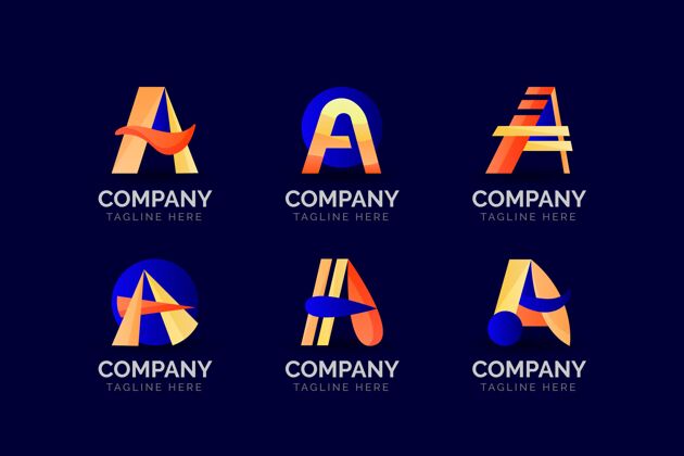 企业标识渐变色的标志模板公司品牌标志