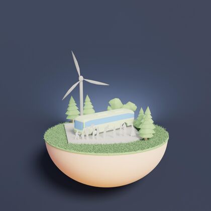 3d3d环境项目场景生态能源风能风力涡轮机