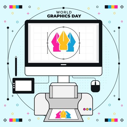 通信设计平面世界图形日插图4月27日全球世界图形日