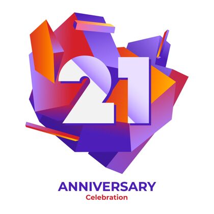 21周年纪念梯度21周年背景生日快乐节日渐变