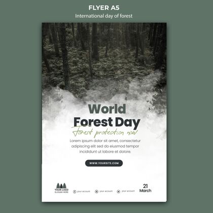 打印模板世界森林日传单模板意识国际传单