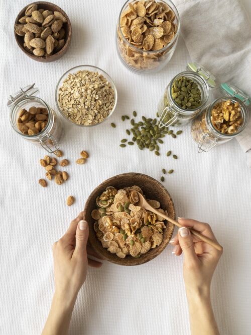 美味创意布置美味早餐食物有机食物