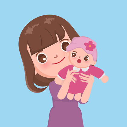母亲妈妈抱着宝宝的性格怀孕女儿漫画