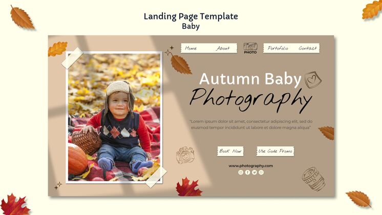 优惠婴儿摄影登陆页网页模板价格促销