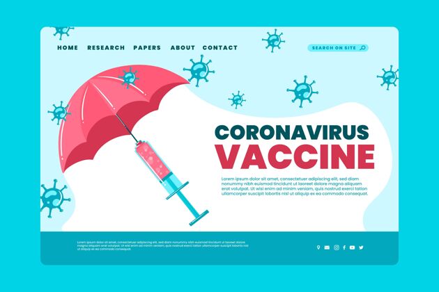 手绘冠状病毒疫苗登陆页大流行网页模板预防
