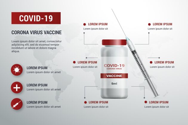 流感逼真的冠状病毒疫苗信息图健康信息疾病