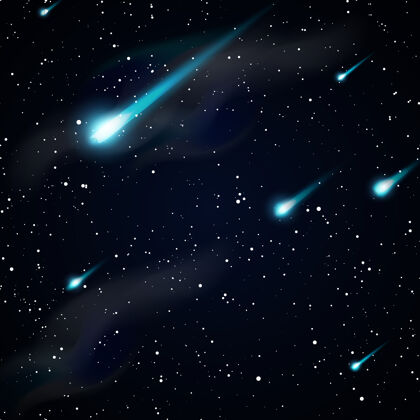 尾巴流星 流星或彗星星空背景发光背景明亮