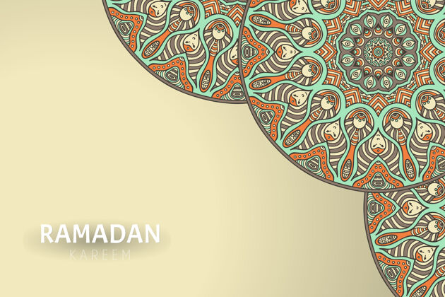 斋月Ramadamkareem背景和曼荼罗装饰背景印度装饰