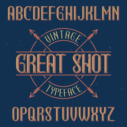 Abcd复古标签字体命名伟大的镜头设计标题衬线