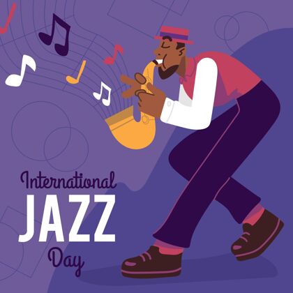 音乐手绘国际爵士日插画音乐节爵士乐活动