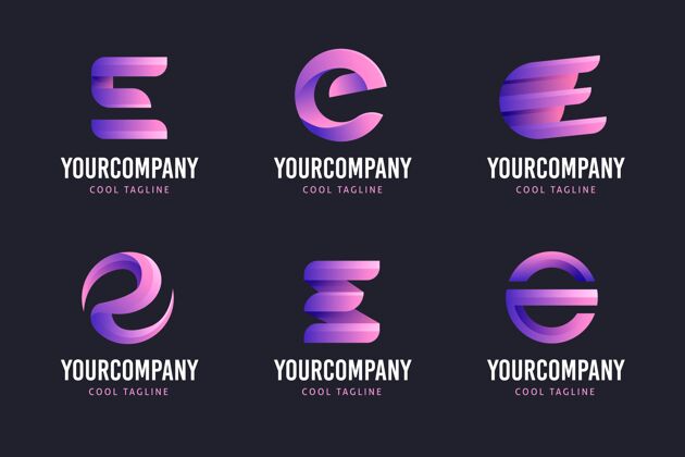 公司Logo创意渐变e标志系列标语ELogoBrand