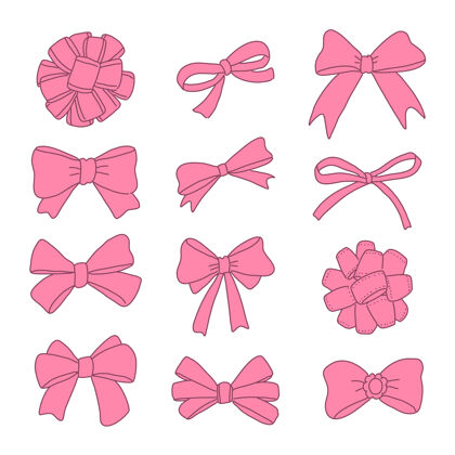 粉色手绘粉红丝带套装礼品套装丝带
