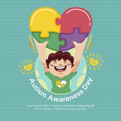 自闭症谱系障碍手绘世界自闭症意识日插图自闭症障碍4月2日