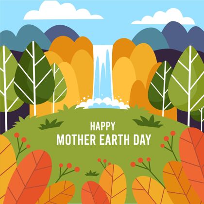 平面设计地球母亲节插图地球母亲日地球母亲4月22日