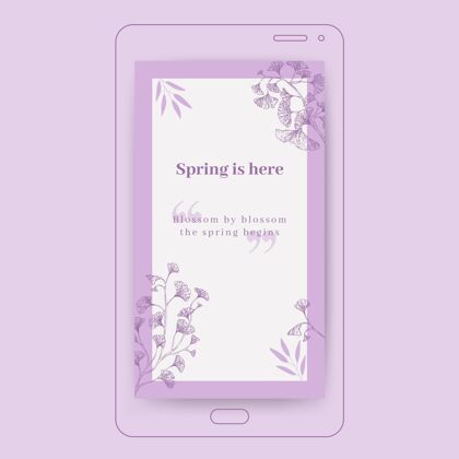 模板花朵单色春季instagram故事单色季节开花