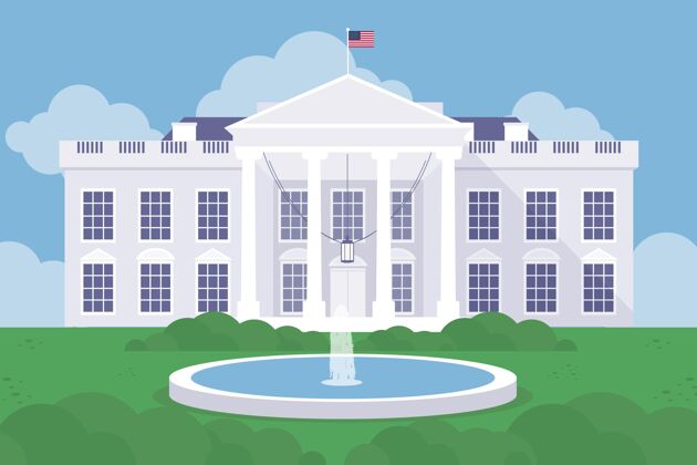 华盛顿白宫平面图房子插图建筑