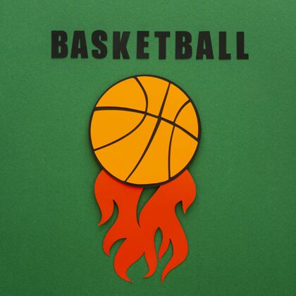 美国篮球火焰顶视图美国美国火焰