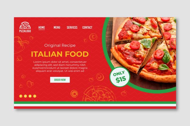 意大利意大利食品登录页网页模板意大利美食比萨饼